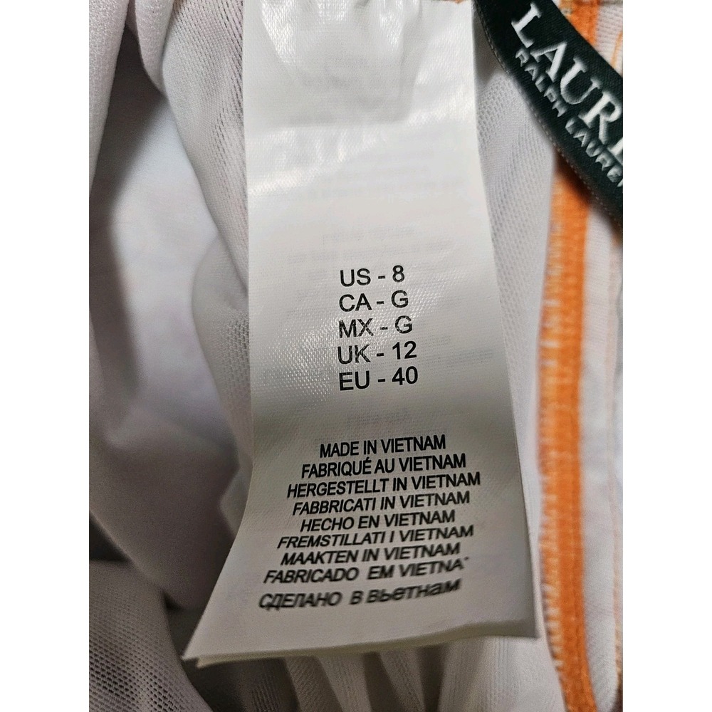 Lauren Ralph Lauren Sunrise Paisley Ruched Swimsuit Sz 8 Removable Halter Strap - Picture 5 of 6
